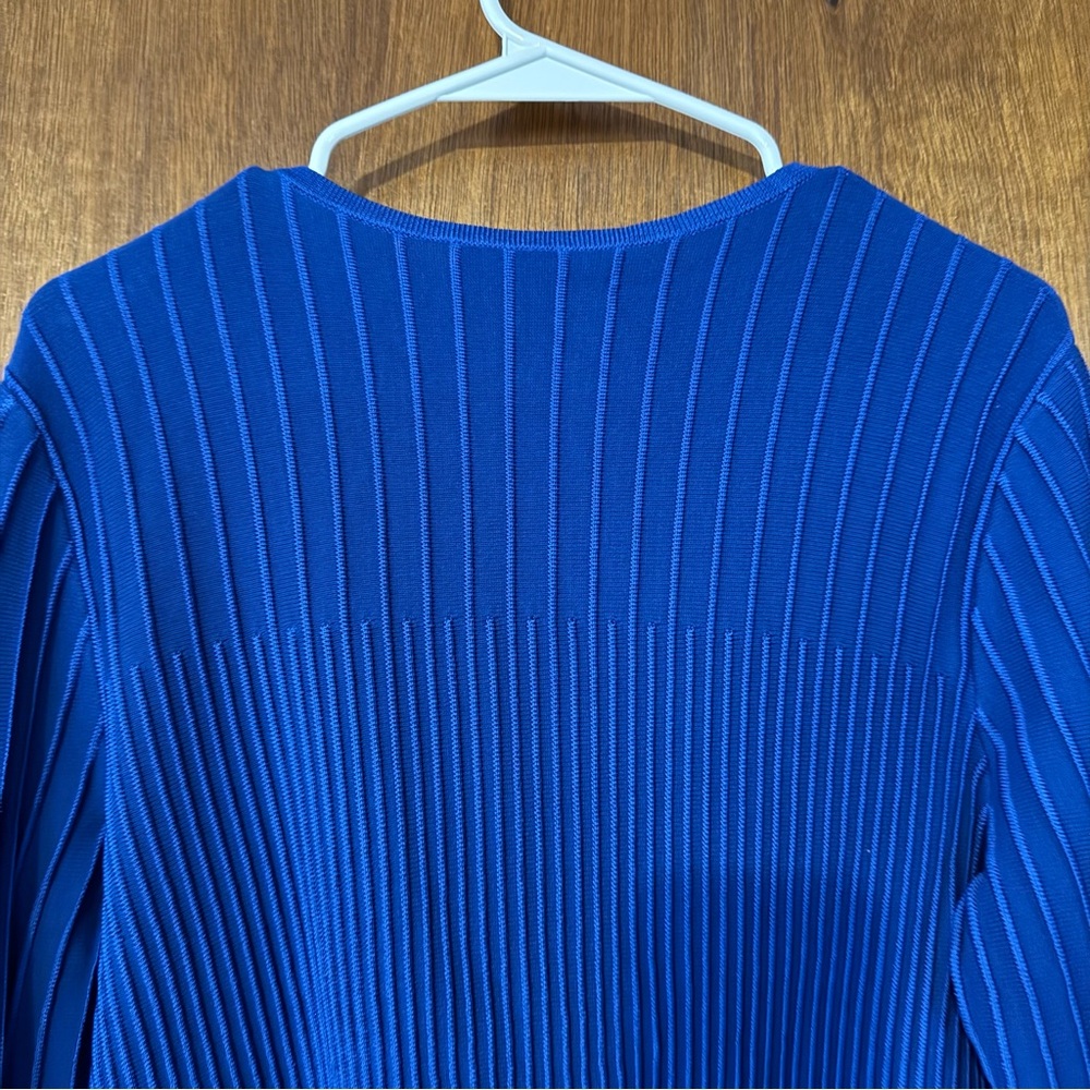 St. John Royal Blue Zip-Front Ribbed Shell - Picture 8 of 8